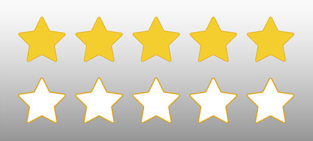 Rating stars 5 icon set rate review web ranking star vector imageのイラスト素材