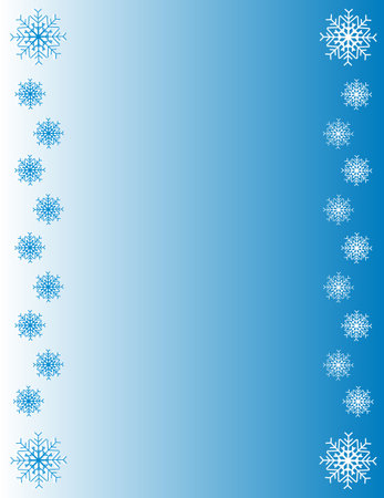 Christmas winter holiday blue border with snowflakes with copy space for text.のイラスト素材