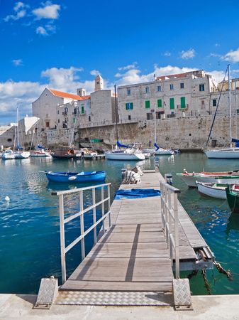 Tourism: This is a panoramic view of Giovinazzo touristic seaportof in Apulia.の写真素材