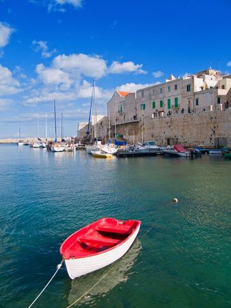 Tourism: This is a panoramic view of Giovinazzo touristic seaport of in Apulia.の写真素材