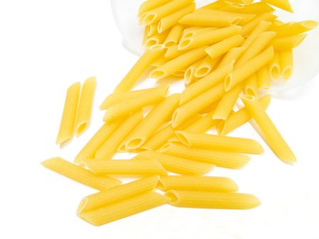 Food:This is alLong hollow tube shaped pasta in plastic container. の写真素材