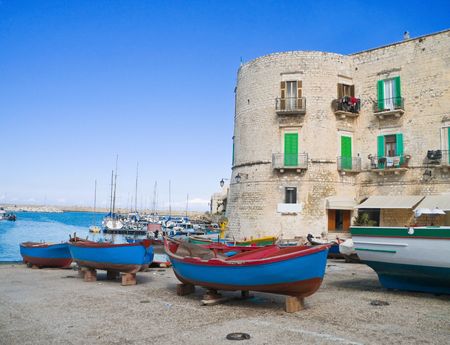 The old port of Giovinazzo. Apulia.の写真素材