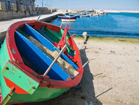 The old port of Giovinazzo. Apulia.の写真素材