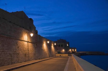 Seafront of Giovinazzo at dusk. Apulia.