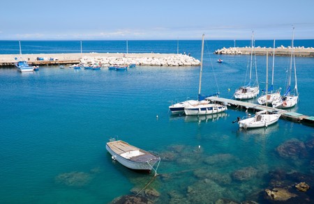 Giovinazzo touristic port. Apulia.の写真素材