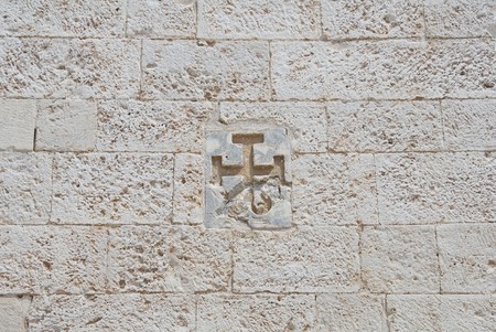 Cross carved in a wall.の写真素材