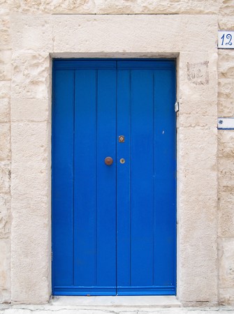 Blue wooden frontdoor.の写真素材