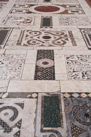 Pavement Cathedral background. Spoleto. Umbria.のeditorial素材