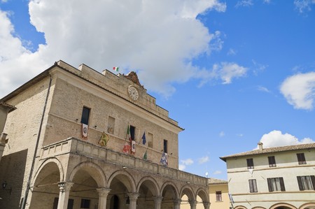 Town hall. Montefalco. Umbria.の写真素材