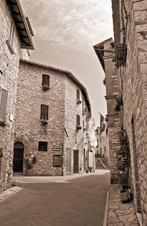 Alleyway. Corciano. Umbria.の写真素材