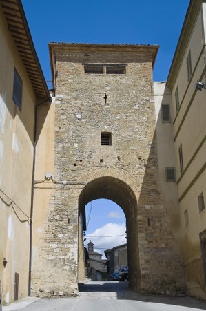 Porta St. Leonardo. Montefalco. Umbria.の写真素材