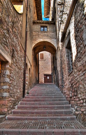 Alleyway. Assisi. Umbria.の写真素材