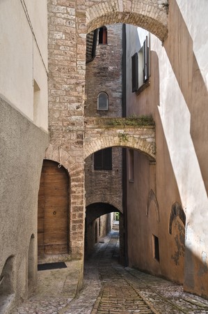Alleyway. Spello. Umbria.の写真素材