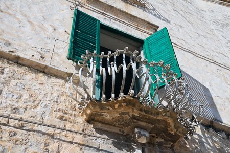 Historic balcony. Bisceglie. Apulia.の写真素材
