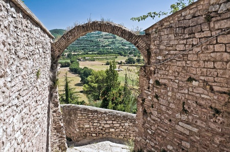 Panoramic view of Spello. Umbria.の写真素材