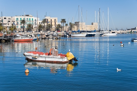 Panoramic view of Bari seaport. Apulia.の写真素材