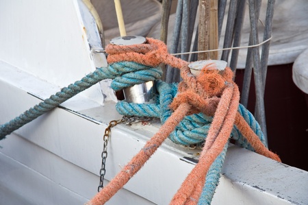 Knots on the boat.の写真素材
