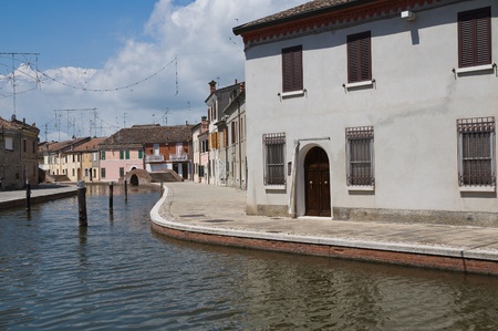 View of Comacchio. Emilia-Romagna. Italy.の写真素材