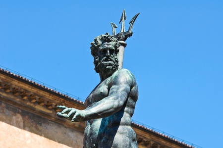 Fountain of Neptune. Bologna. Emilia-Romagna. Italy.の写真素材