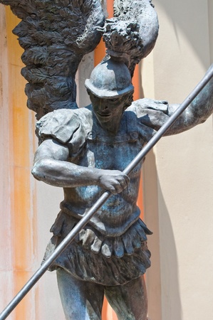 Statue of Archangel Michael. Cento. Emilia-Romagna. Italy.の写真素材