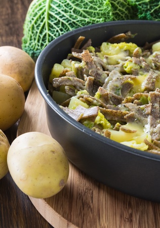 Pizzoccheri, italian homemade pasta.の写真素材