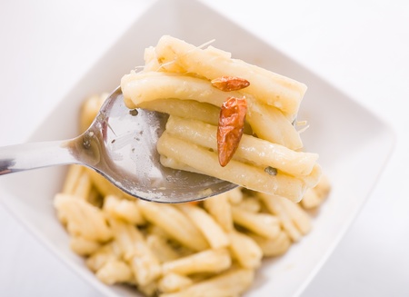 Pasta with artichoke pesto.の写真素材