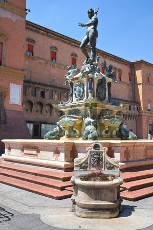Fountain of Neptune  Bologna  Emilia-Romagna  Italy の写真素材