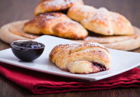 Breakfast with croissants.の写真素材