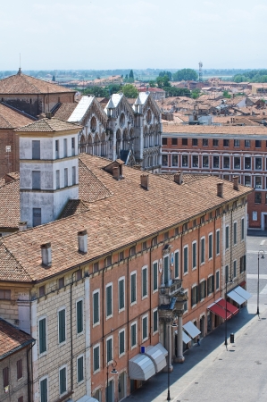 Panoramic view of Ferrara  Emilia-Romagna  Italy のeditorial素材