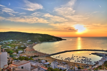 Panoramic view of Peschici. Puglia. Italy.の写真素材