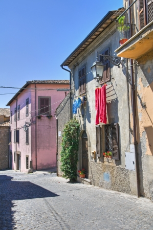 Alleyway. Montefiascone. Lazio. Italy.の写真素材