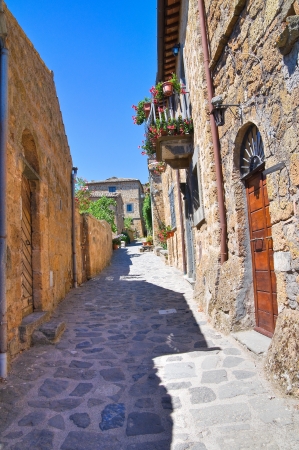 Alleyway. Civita di Bagnoregio. Lazio. Italy.の写真素材