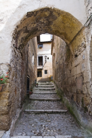 Alleyway. Calcata. Lazio. Italy.の写真素材