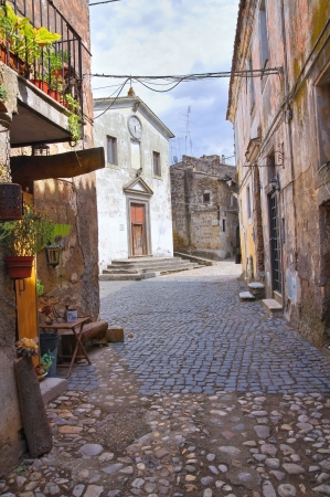 Alleyway. Calcata. Lazio. Italy. の写真素材