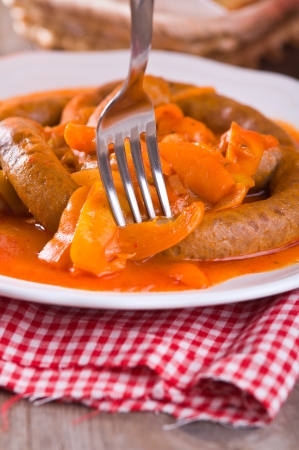 Sausage and peppers. の写真素材