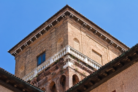 The Este Castle. Ferrara. Emilia-Romagna. Italy.のeditorial素材