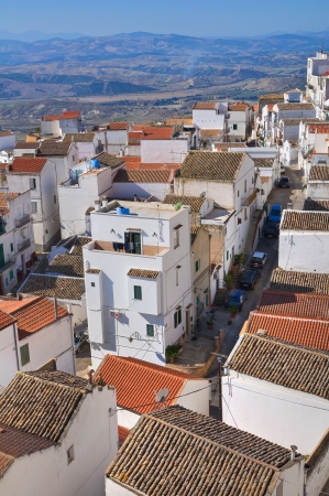Panoramic view of Pisticci  Basilicata  Italy  の写真素材