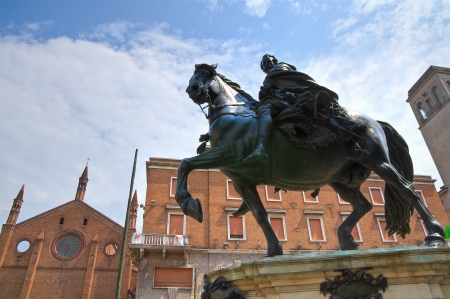 Bronze statue. Piacenza. Emilia-Romagna. Italy.の写真素材