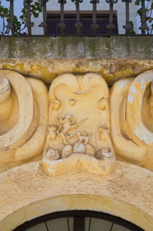 Historical palace. Specchia. Puglia. Italy.のeditorial素材