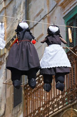 Alleyway. Montescaglioso. Basilicata. Italy.の写真素材