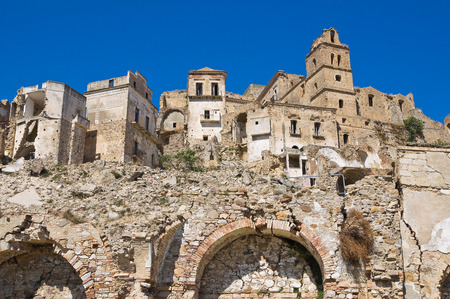 Panoramic view of Craco. Basilicata. Italy. の写真素材