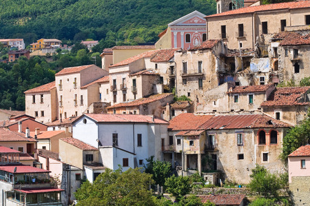 Panoramic view of Brienza. Basilicata. Italy.のeditorial素材