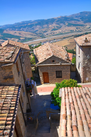 Panoramic view of Guardia Perticara. Basilicata. Italy.のeditorial素材