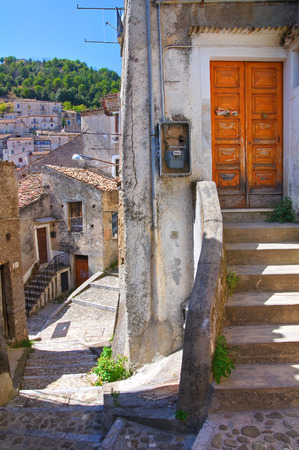 Alleyway. Morano Calabro. Calabria. Italy.のeditorial素材