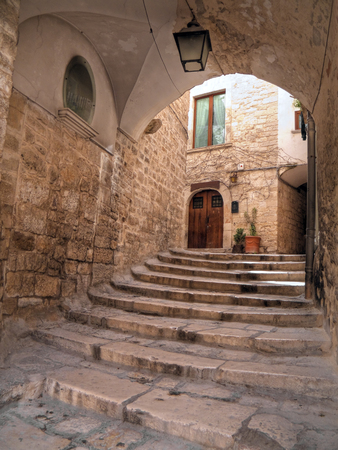 Arch in Oldtown of Giovinazzo. Apulia.の写真素材