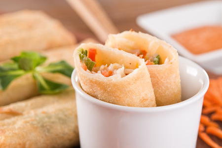 Vegetable spring rolls.