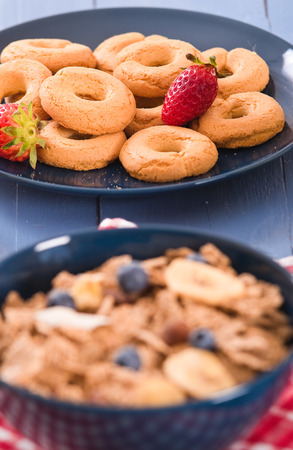 Breakfast with wholegrain cereals.の写真素材