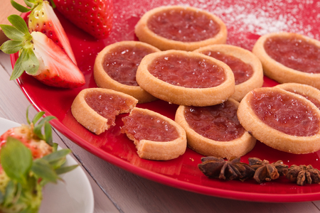 Strawberry tartlets. の写真素材