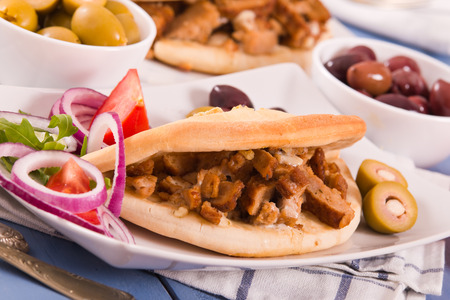 Greek pita bread. の写真素材