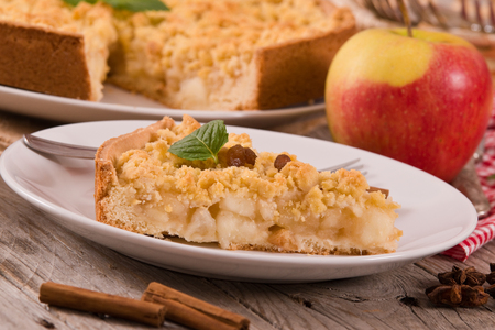 Crumble apple cake.の写真素材